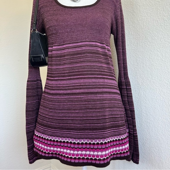 Vintage Y2K Babydoll Top Purple Striped Long Sleeve - Picture 9 of 16
